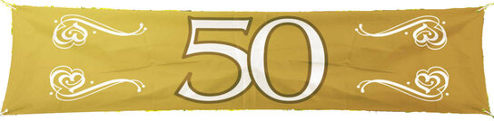 Spandoek / banner 50 goud, 180x40 cm Spandoek / banner 50 goud, 180x40 cm