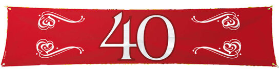 Spandoek / banner 40 robijn, 180x40 cm Spandoek / banner 40 robijn, 180x40 cm