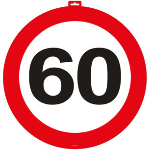 60 jaar, Verkeersbord plastic, 47 cm 60 jaar, Verkeersbord plastic, 47 cm