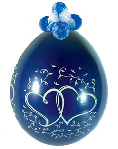Dubbel hart stuffer ballon, transparant, 45 cm Dubbel hart stuffer ballon, transparant, 45 cm