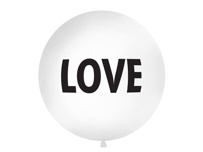 XL ballon wit LOVE, 1 m XL ballon wit LOVE, 1 m