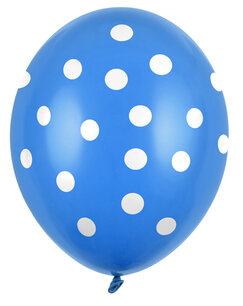 Blauw Polka dots Ballon, 30cm Blauw Polka dots Ballon, 30cm