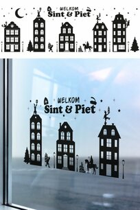 Welkom Sint & Piet Raamsticker statisch, 75x25cm Welkom Sint & Piet Raamsticker statisch, 75x25cm