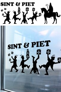 Sint & Piet Raamsticker statisch, 90x32cm Sint & Piet Raamsticker statisch, 90x32cm