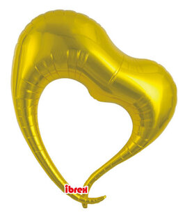 Goud Open Hart Elegant Folieballon, 76 cm Goud Open Hart Elegant Folieballon, 76 cm