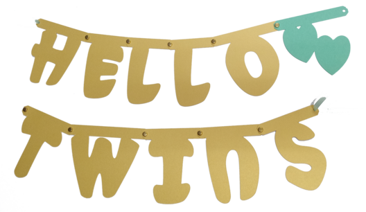 Hello Twins slinger goud/mint, incl zuignapjes Hello Twins slinger goud/mint, incl zuignapjes