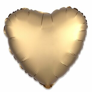 Goud satijn Hart Folieballon, 43 cm Goud satijn Hart Folieballon, 43 cm