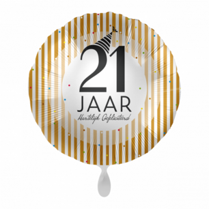21 jaar folieballon, 43 cm 21 jaar folieballon, 43 cm