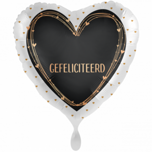 Gefeliciteerd Folieballon hart met naam, 43 cm Gefeliciteerd Folieballon hart met naam, 43 cm