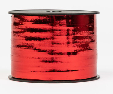 Rood metallic Krullint, 5 mm, rol 250 m Rood metallic Krullint, 5 mm, rol 250 m