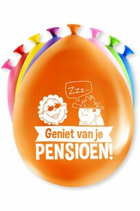 Geniet van je Pensioen Ballonnen, 8 stuks Geniet van je Pensioen Ballonnen, 8 stuks