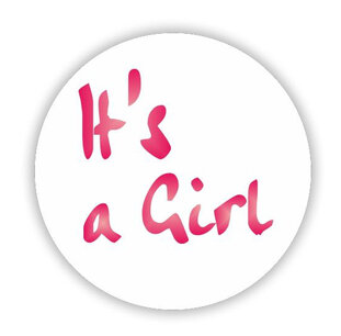 Etiket It's a Girl, 40mm, per stuk Etiket It's a Girl, 40mm, per stuk