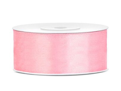 Lichtroze Satijn lint, 25mm, rol 25 m Lichtroze Satijn lint, 25mm, rol 25 m