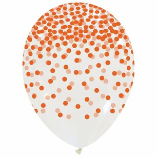 Oranje Confetti Rain ballon, 30 cm Oranje Confetti Rain ballon, 30 cm