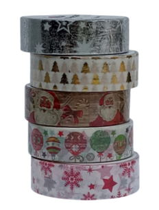 Washi tape Kerst, assorti, 10 meter Washi tape Kerst, assorti, 10 meter