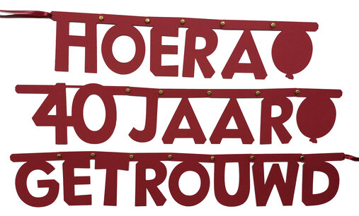 Hoera 40 jaar getrouwd letterslinger Hoera 40 jaar getrouwd letterslinger