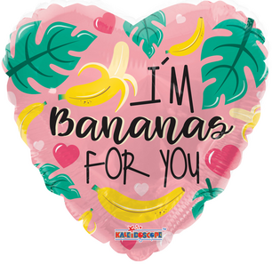 Bananas for You Folieballon hart, 45 cm Bananas for You Folieballon hart, 45 cm