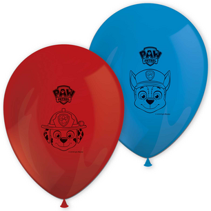 Paw Patrol ballonnen, rood/blauw, 8 stuks Paw Patrol ballonnen, rood/blauw, 8 stuks