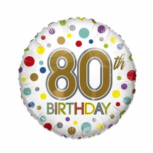80th Birthday ECO Folieballon, 45 cm 80th Birthday ECO Folieballon, 45 cm