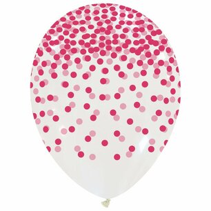 Roze, pink Confetti Rain ballon, 30 cm Roze, pink Confetti Rain ballon, 30 cm