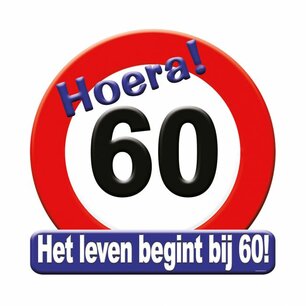 60 jaar huldeschild verkeersbord, circa 50x50cm 60 jaar huldeschild verkeersbord, circa 50x50cm
