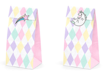 Unicorn Uitdeelzakjes / gift bags, 6 stuks, papier Unicorn Uitdeelzakjes / gift bags, 6 stuks, papier
