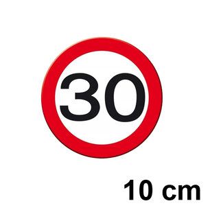 30 jaar, Verkeersbordje mini, 10 cm, plastic 30 jaar, Verkeersbordje mini, 10 cm, plastic