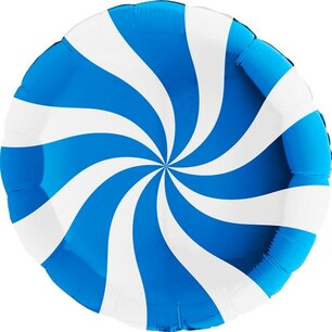 Blauw Peppermint Candy Folieballon, 46 cm Blauw Peppermint Candy Folieballon, 46 cm