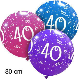 40 jaar XL ballon, 80 cm, per stuk 40 jaar XL ballon, 80 cm, per stuk
