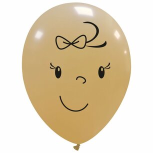 Huidskleur Babygezicht meisje Ballon, 30cm Huidskleur Babygezicht meisje Ballon, 30cm