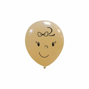 Huidskleur Babygezicht meisje kleine Ballon, 13cm Huidskleur Babygezicht meisje kleine Ballon, 13cm