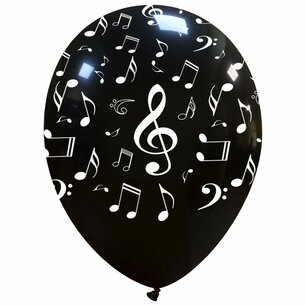 Muzieknoten ballon zwart, 30cm Muzieknoten ballon zwart, 30cm