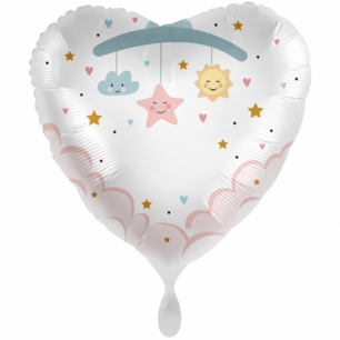 Geboorte Hart Folieballon eigen tekst, 43 cm Geboorte Hart Folieballon eigen tekst, 43 cm