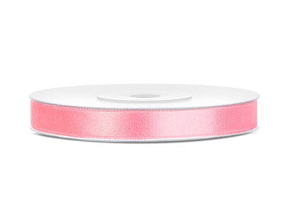 Lichtroze Satijn lint, 6mm, rol 25 m Lichtroze Satijn lint, 6mm, rol 25 m