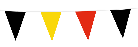 Zwart-geel-rood vlaggenlijn, 10 meter Zwart-geel-rood vlaggenlijn, 10 meter