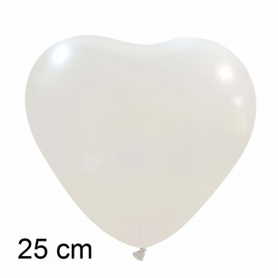 Wit metallic Hart Ballon (25cm) Wit metallic Hart Ballon (25cm)