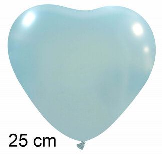 Blauw, lichtblauw metallic Hart Ballon (25cm) Blauw, lichtblauw metallic Hart Ballon (25cm)