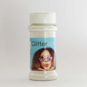 Wit glitter, 100 gram Wit glitter, 100 gram