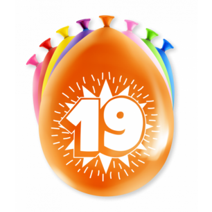 19 jaar, Ballonnen, 8 stuks, multicolor 19 jaar, Ballonnen, 8 stuks, multicolor