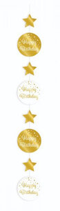 Happy Birthday hangdeco gold/white Happy Birthday hangdeco gold/white