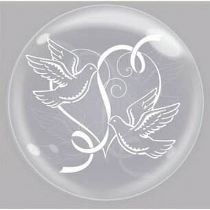 Transparante bubble ballon duifjes, 45 cm Transparante bubble ballon duifjes, 45 cm