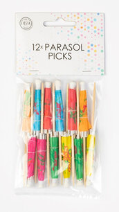 Parasol cocktail prikkers, 12 stuks Parasol cocktail prikkers, 12 stuks