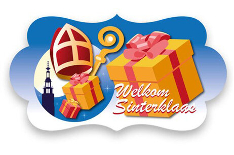 Welkom Sinterklaas feestbord, 42x22cm Welkom Sinterklaas feestbord, 42x22cm