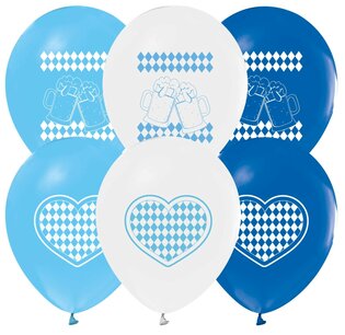 Oktoberfest / bierfeest ballonnen, 8 stuks, 30cm Oktoberfest / bierfeest ballonnen, 8 stuks, 30cm