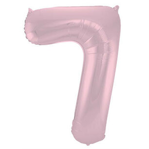 Folie Ballon Cijfer 7 Pastel Roze, 86 cm Folie Ballon Cijfer 7 Pastel Roze, 86 cm