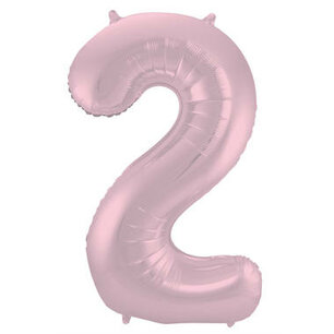 Folie Ballon Cijfer 2 Pastel Roze, 86 cm Folie Ballon Cijfer 2 Pastel Roze, 86 cm