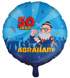 Abraham 50 jaar Cartoon Folieballon, 45 cm Abraham 50 jaar Cartoon Folieballon, 45 cm