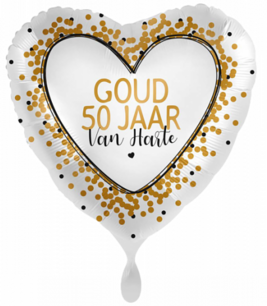 50 jaar Van Harte Folieballon Hart, 43 cm 50 jaar Van Harte Folieballon Hart, 43 cm