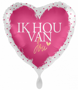 Ik hou van Jou Folieballon hart, 43 cm Ik hou van Jou Folieballon hart, 43 cm