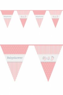 Babyshower Vlaggenlijn roze, 10 m Babyshower Vlaggenlijn roze, 10 m